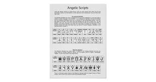 The Celestial Alphabet Angelic Script Chart Zazzle Co Uk
