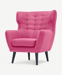 A mid century wingback chair pairs great with sofas & sectionals to make a design statement in your living room. Kubrick Wing Back Chair Candy Pink With Rainbow Buttons Made Com