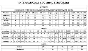 Clothes Sizes For Shopping In The Usa Europe Britain Australia And Japan Size Chart Women Clothing Size Chart Usa Outfit
