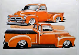 Image result for Orange 1954 Truck