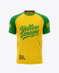 Download Men S Raglan Pocket T Shirt Front View In Apparel Mockups On Yellow Images Object Mockups