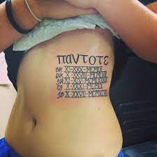 Tattoo Means Always In Greek And Family Members Birthdays In Roman Numerals Roman Numeral Birthday Tattoo Feminine Tattoos