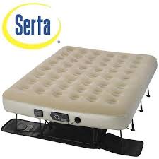 Serta Queen Ez Bed Double High Air Mattress With Built In Pump Mattress Queen Mattress Topper Air Bed