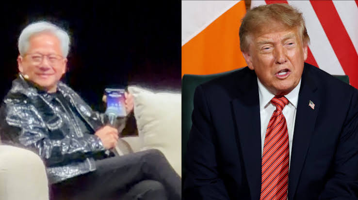 Nvidia CEO Jensen Huang put President Donald Trump on speakerphone at the All-In Summit