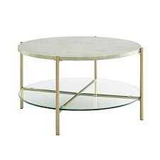 Love that west elm coffee table but it's out of your budget? Round Coffee Table Faux White Marble Gold Base Sale Coffee Tables Shop Buymorecoffee Com