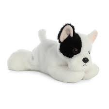 Black And White Bulldog Stuffed Animal 8 Aurora Plush White And Black Bulldog Puppy Dog Mini Flopsie Stuffed Animal Aurora French Bulldog Cartoon French Bulldog Puppies Bulldog Puppies