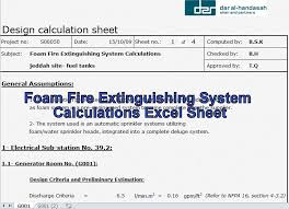 Www Pdfstall Online Download Foam Fire Extinguishing System Calculations Excel Sheet