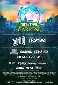 Features1 psd file print ready 8.5x11 bleed 300 dpi cmykwell organized layers easy to use font usedsteelfish Digital Gardens Music Festival 2020 Atlanta Edm