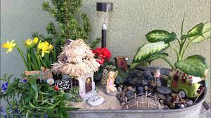 Spring Fairy Garden Diy With Running Water Feature Youtube Fairy Garden Diy Fairy Garden Diy Water Feature