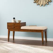 Shop Morgenstern Midcentury Modern Upholstered Storage Bench On Sale Overstock 22671049