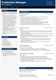 4 operations manager resume examples that work in 2021. Production Manager Resume Samples And Templates Visualcv