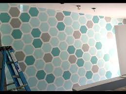 How To Paint A Hexagon Shaped Honeycomb Accent Wall Youtube