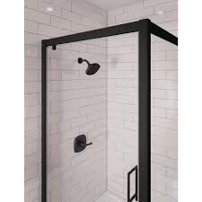 Wall mount dual shower head and handheld shower head in matte black. Delta Stryke 1 Handle Wall Mount 5 Spray Shower Faucet Trim Kit In Matte Black Valve Not Included T14276 Bl The Home Depot