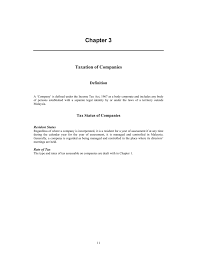 The income tax act 1967, is a malaysian law establishing the imposition of income tax. Taxation Of Companies