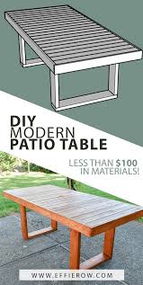 Modern Diy Patio Table Effie Row In 2020 Diy Patio Table Outdoor Furniture Plans Modern Outdoor Table