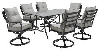 Maybe you would like to learn more about one of these? Lavallette 7 Piece Dining Set Silver Linings With 6 Swivel Rockers Transitional Outdoor Dining Sets By Buildcom Houzz