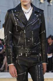 Alexander Mcqueen Spring 2018 Men S Fashion Show Details The Impression Leather Jacket Outfit Men Men Fashion Show Mcqueen Fashion
