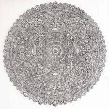 It complements both traditional and modern farmhouse schemes. Circle Carved Wooden Wall Art Buddhist Flower Panel
