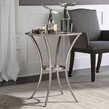 Sherise 23 Wide Glass And Brushed Nickel Round Accent Table 32v61 Lamps Plus In 2020 Metal Accent Table Round Accent Table Accent Table