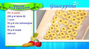 The vegetarian pasta sauce made up… La Prova Del Cuoco Ricetta Anellini Alla Pecorara Di Giuseppina