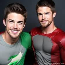 grant gustin and stephen amell showing their abs Prompts