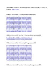 Soal uts ptik bsi semester 1. Terkini Kunci Jawaban Uas Bahasa Indonesia Bsi