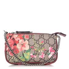 Gucci medium dionysus gg supreme shoulder bag with taupe suede datail replica. Gucci Gg Supreme Monogram Blooms Print Mini Chain Bag Antique Rose 346126 Fashionphile