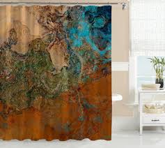 Burnt Orange And Brown Brown Shower Curtain Contemporary Bathroom Decor Southwest Shower Curtain