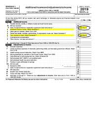 In addition to basic information (name, filing status, social security number, dependents) the 1040 form has room for your wages and salary as well as other forms of income. Schedule 1 2019 Pdf Fill Online Printable Fillable Blank Pdffiller