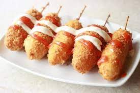 Cara Membuat Corndog Makanan Yang Sering Tampil Di Mukbang Resep Masakan Makanan Dan Minuman Makanan