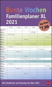 Bunte Wochen Familienplaner Xl Kalender 2021 Sechsspaltig Thalia