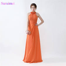 Pour des enfants craquants lors des fêtes de famille, découvrez notre collection : Robes De Demoiselle D Honneur Orange Pas Cher Longueur De Plancher Plissee Couleur De Peche En Mousseline De Soie En Vente Robes De Demoiselle D Honneur Licou Aliexpress