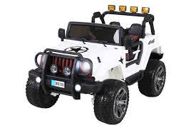 Marque française leader de la trottinette electrique, hoverboard, vélo electrique. 24 Volts Jeep 4x4 Voiture Electrique Enfant Luxe Blanc 2 Places