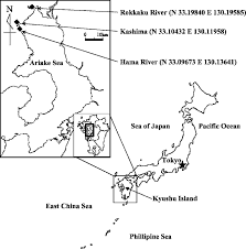 Latitude and longitude of japan. Map Of Collection Sites In The Northern Ariake Sea Including Latitude Download Scientific Diagram