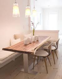 Dining Nook With Banquet And Rustic Light Wood Table Dining Room Small Small Dining Room Decor Dining Booth