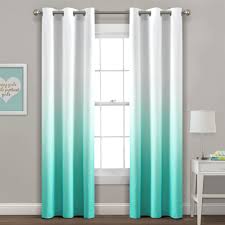 Keqiaosuocai grommet top ombre curtains blue room darkening curtain gradient window panels drapes for living room bedroom girls room kids room nursery blue and white 84 inches. Porch Den Millbrook Ombre Blackout Grommet Top Curtain Panel Pair On Sale Overstock 30569586