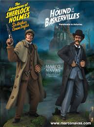 Sherlock Holmes and Dr Watson Hound of the Baskervilles Figurine Set