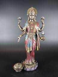 Cleanse your soul by listening to this enchanting aarti of goddess laxmi! Buddha Lakshmi Begleiterin Vishnus Figur Bronzefarben 26cm Neu Museum Kollektion