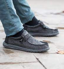Hey Dude Shoes Men S Wally Wool Shoes In Black 111414900 Glik S Wool Shoes Black Shoes Men Black Shoes Women