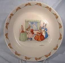 Scarce Barbara Vernon Bunnykins Porridge Bowl Getting Dressed Etsy In 2021 Vernon Childrens Dishes Royal Doulton