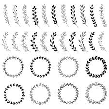 Black And White Wreath Graphic Rustic Wedding Clipart Bundle Wreaths Floral Graphics Rustic Boho Clipart Rustic Clipart Boho Clipart Woodland Clipart Ai Png Hand Drawn Wedding Wreath Drawing How To Draw Hands
