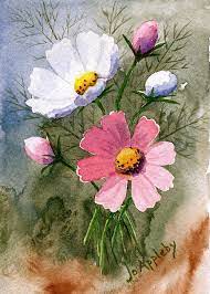 Cosmos Blooms By Jo Appleby Abstract Flower Painting Floral Prints Art Floral Watercolor