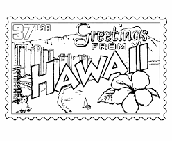 Usa Printables Hawaii Coloring Pages Hawaii State Stamp Hawaiian Tradition And Culture Coloring P Flag Coloring Pages Coloring Pages Flower Coloring Pages