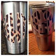 Cheetah Print Monogram Yeti Rambler Tumbler Or Colster Yeti Monogram Yeti Rambler Tumblers Yeti Rambler