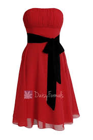 Classic A Line Short Red Formal Bridesmaid Dress Cocktail Prom Dress With Black Sash Bm856 Red Bridesmaid Dresses Short Short Black Bridesmaid Dresses Cocktail Dress Prom