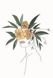 Minimalist Woman One Line Drawing Poster Flower Line Drawing Etsy In 2021 Art Flower Line Drawings Line Art Drawings