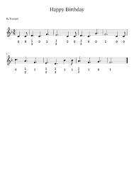 Download the free pdf trumpet fingering chart Happy Birthday For Trumpet With Fingering Sheet Music For Cornet Solo Musescore Com