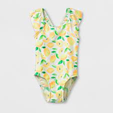Get this brother and sister duo stripes lemon design swimsuits for only 49.99. Toddler Girls Lemon Print One Piece Swimsuit Cat Jack Yellow 4t Baby Girl Swimsuit Baby Swimsuit One Piece