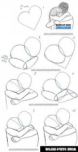Drawing A Couple Hugging Two People Hugs In Easy Steps People Hugging Hugging Couple Drawing People