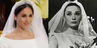 The pure white, boat neck gown was designed by british designer clare waight keller, the artistic director of french fashion house givenchy. Meghan Markle S Givenchy Wedding Dress Looks Like Audrey Hepburn Meghan Markle Channels Audrey Hepburn In Givenchy Wedding Dress